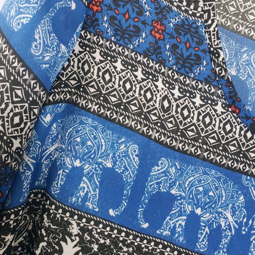 Wishful Park Women's Blue Long Sleeve Scoop Neck Large Top Tunic Shirt Blouse - Picture 4 of 12